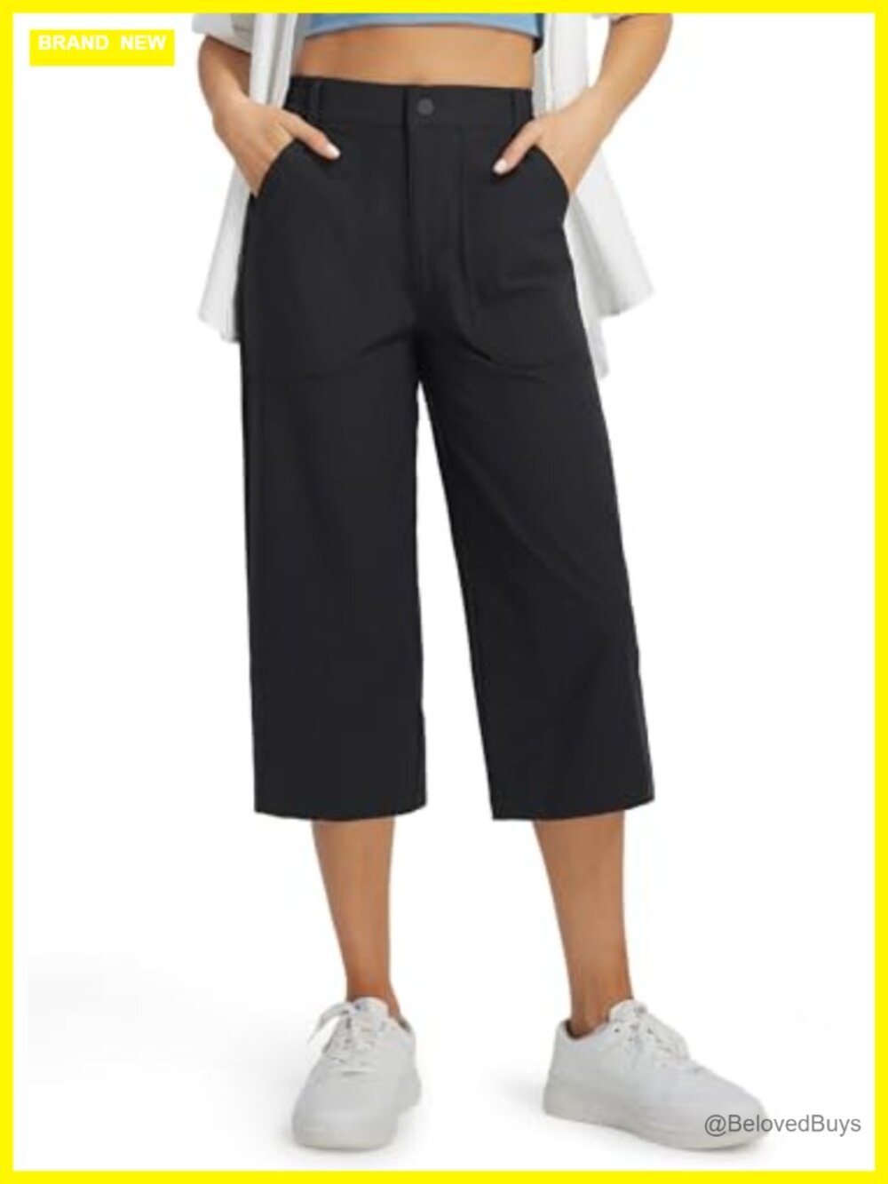 Women's Capri Pants Wide Leg UPF 50+ Stretch Travel Hiking Work Casual